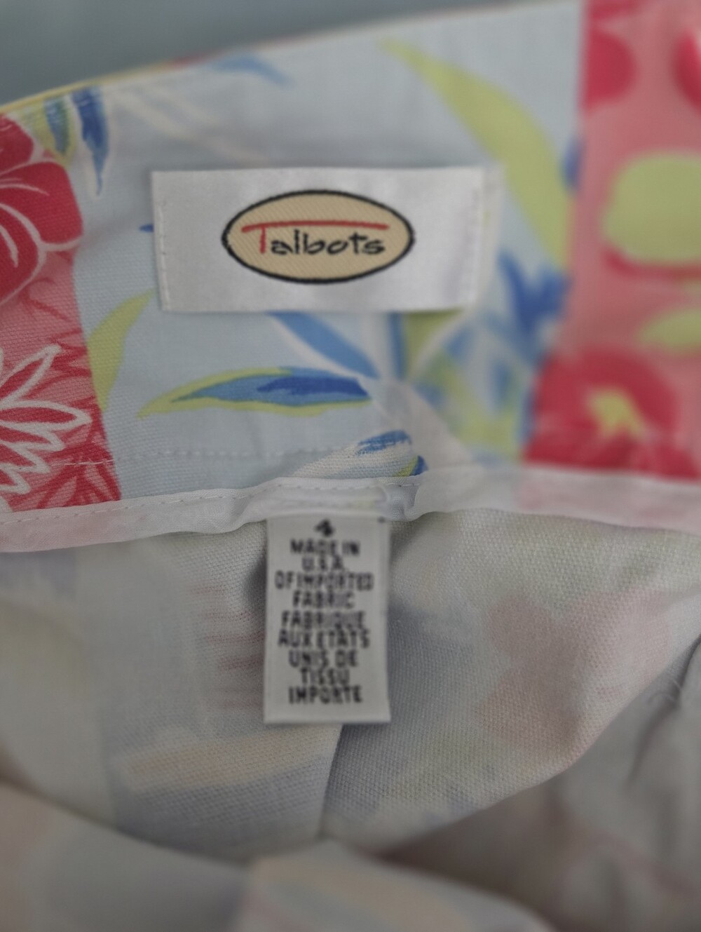 Talbots Patchwork Pencil Skirt Sz 4 - Picture 3 of 8